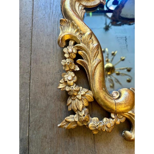 Early 20th Century Antique Italian Gold Giltwood Carved Mirrors, 1900, Set of 2 For Sale - Image 5 of 15