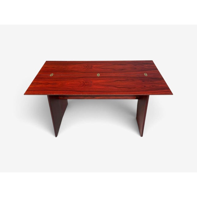 Sannemann, Convertible Console or Dining Table, Rosewood, Brass, Denmark, 1970s For Sale - Image 11 of 18