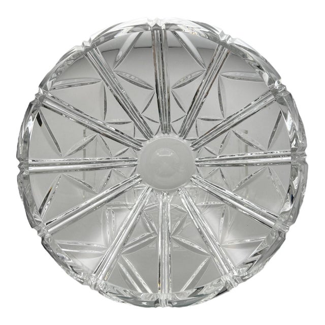 Traditional Fine Crystal Centerpiece Bowl | 12 Inch Diameter, Bulb Shape, Vintage Cut Glass For Sale - Image 3 of 3