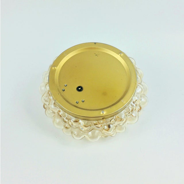 1960s XL Mid Century Amber Bubble Glass Ceiling Flush Mount by Helena Tynell for Limburg, Germany For Sale - Image 10 of 11