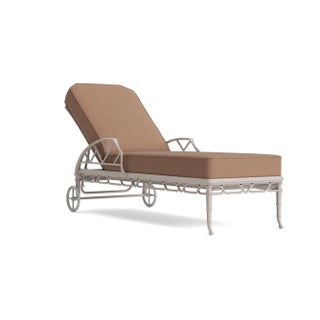 Brown Jordan Calcutta Adjustable Chaise Lounge, Dove frame with Fusion Clay fabric For Sale