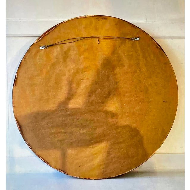 Vintage Silver& Gilt Carved Large Round Wall Mirror For Sale - Image 12 of 12