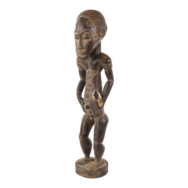 Early 20th Century Bamileke Carved Wood Figure Cameroon For Sale