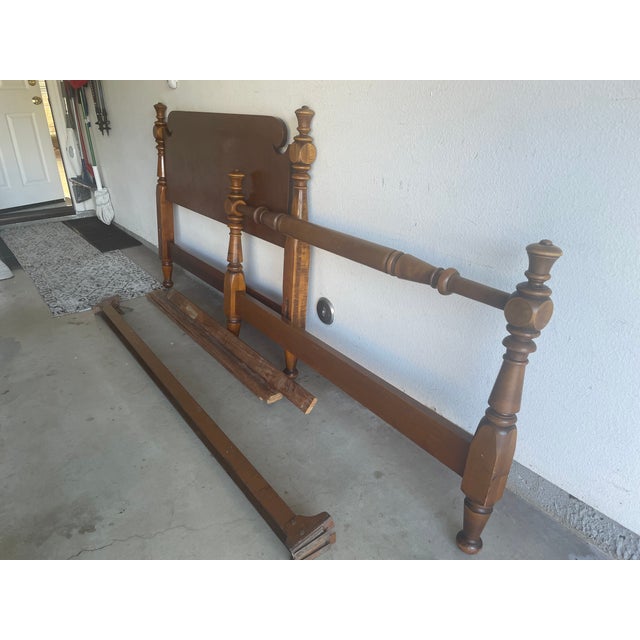1920s/30s West Michigan Furniture Co. full-size short 4 poster bed with headboard and footboard. It was purchased by my...