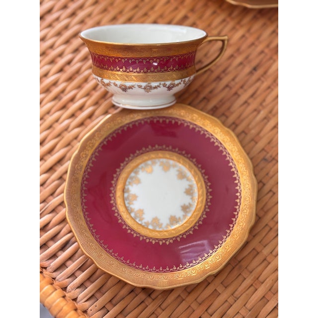 Carlsbad Porcelain Vintage Carlsbad Fine China, Gloria, Tea Set With Service for 12, Czechoslovakia, C. 1930s For Sale - Image 4 of 13