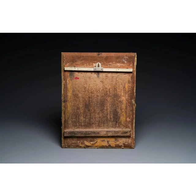 Indian 19th C Indian Thanjavur Tanjore Painting Gold Gilt Murugan on His Peacock Antique Multimedia Collage South India For Sale - Image 3 of 16