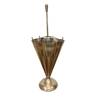 Vintage Brass Umbrella Stand For Sale