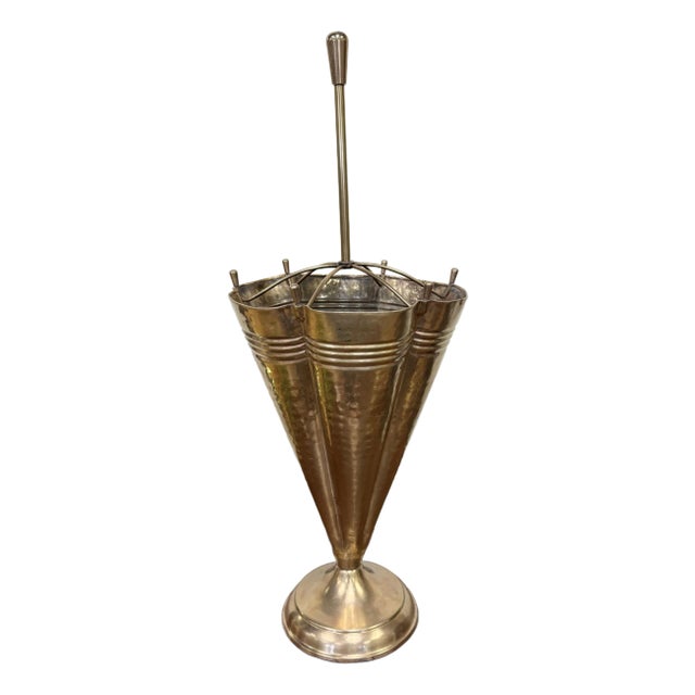 Vintage Brass Umbrella Stand For Sale