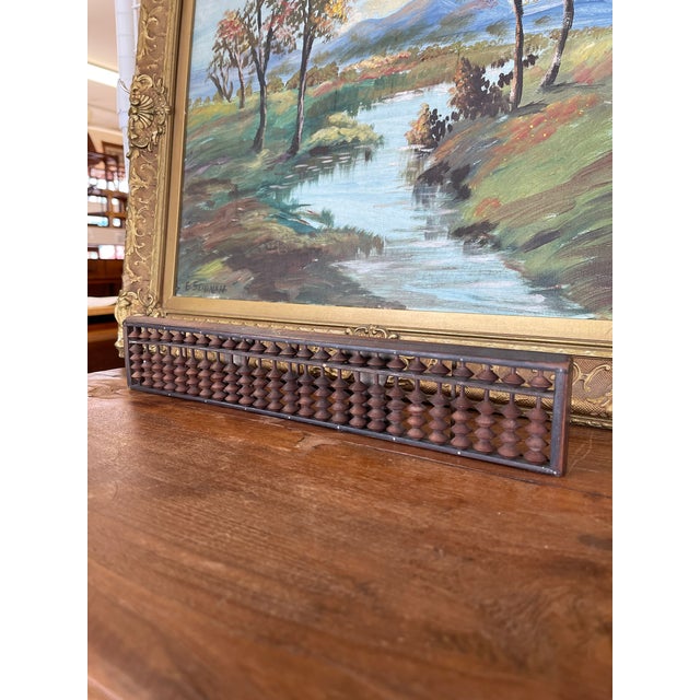 Japanese Likely Antique Japanese Abacus With Wood Frame and Patinaed Beads For Sale - Image 3 of 8