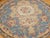 American Vintage Round Needlepoint Area Rug, Handwoven Wool, Floral Pattern, Blue & Ivory, 4x4 For Sale - Image 3 of 9