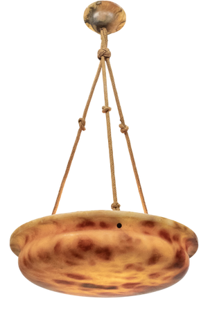 Alabaster Pendant with Rope Suspension, Sweden, 1930s