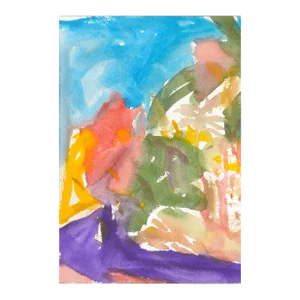 Vintage Abstract Landscape Watercolor by Les Anderson