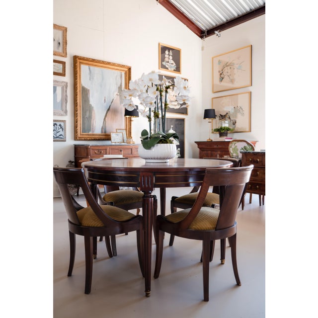 Traditional Set of Six French Empire–Style Walnut Dining Chairs, Circa 1920 For Sale - Image 3 of 6