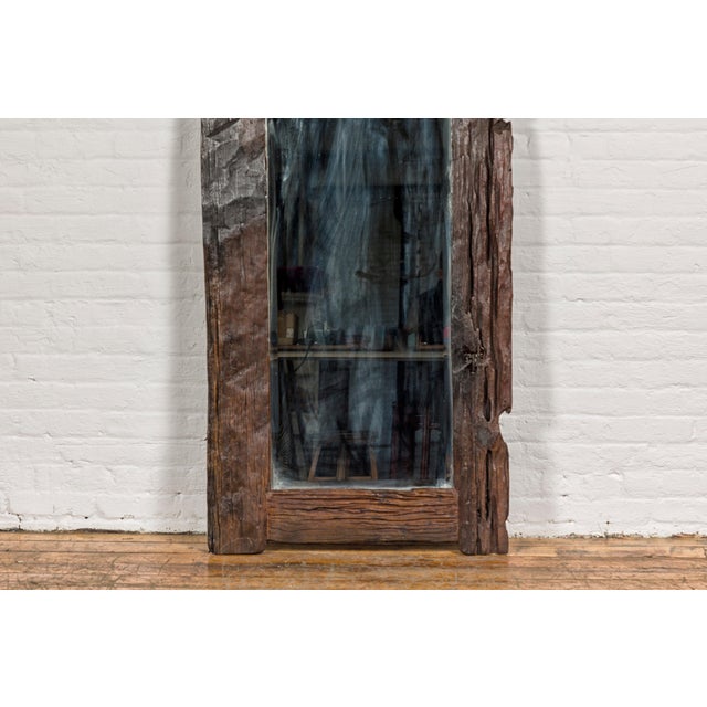 Country Style Antique Driftwood Made into Full Length Mirror, Rustic Character For Sale - Image 11 of 12