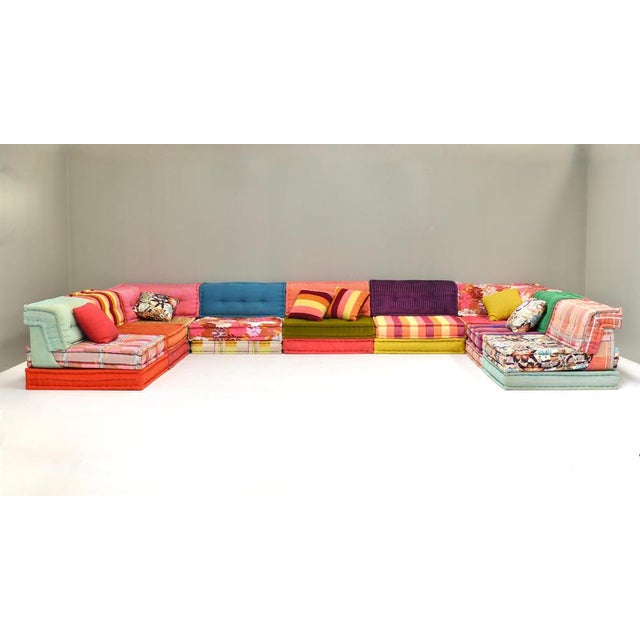 Large Mah Jong Sofa in Original Fabric attributed to Hans Hopfer for Roche Bobois, 1980s, Set of 35 For Sale - Image 3 of 18