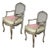 Pair French Louis XV Style Painted Cane Chairs For Sale