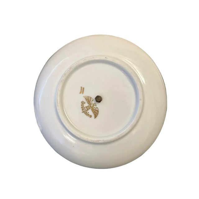 Antique Marie Antoinette Inspired Ribbon Decorated French Porcelain Covered Jar With Underdish For Sale - Image 4 of 7