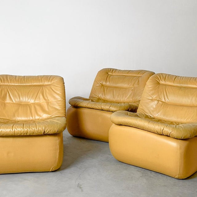 Mid-Century Modern Vintage Modular Sofa Piece in Leather, 1979 For Sale - Image 3 of 9