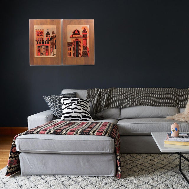 Judith Daner Enamel Artwork Wall Panel Cityscape, a pair For Sale - Image 17 of 17