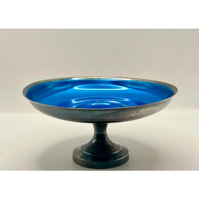 Vintage Oneida Silverplate Blue Lined Dish For Sale In Jacksonville, FL - Image 6 of 10