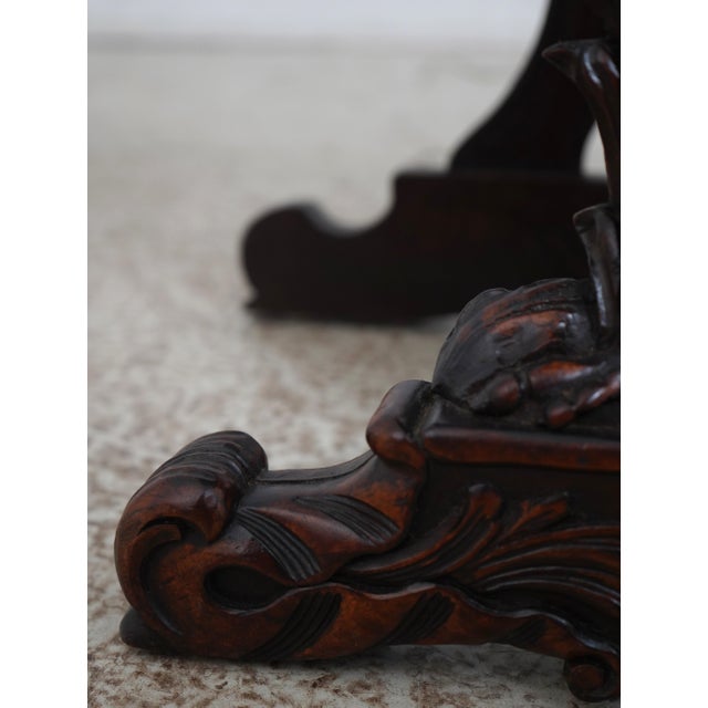 Wood American Black Forrest Carved Walnut Winged Bird Side Table For Sale - Image 7 of 12