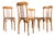 Upright Café Bentwood Dining Chairs from Delaroux, 1950s, Set of 4 For Sale