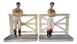 Vintage Kentucky Tavern Creation Jockey / Equestrian Bookends Circa 1947, a Pair