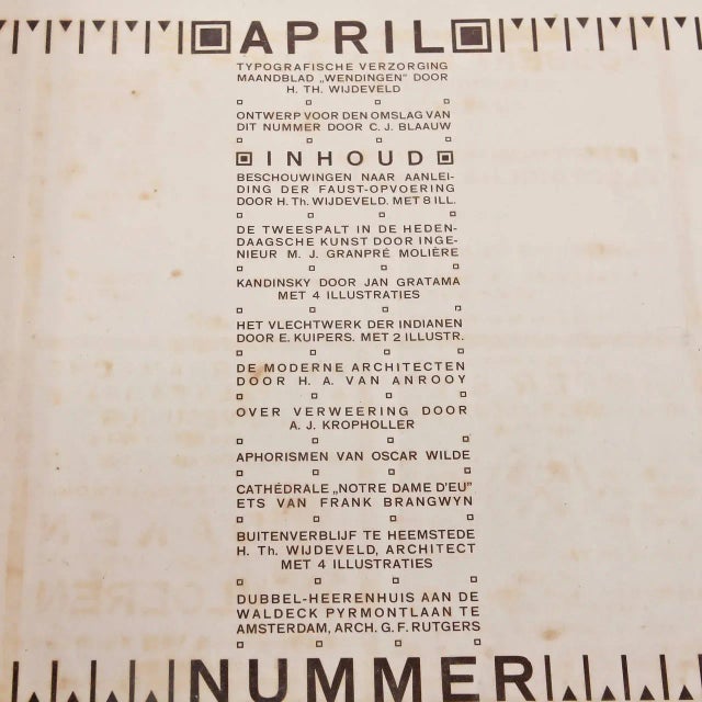 Mid-Century Modern Wendingen April 1918 Lithograph by C. J. Blaauw For Sale - Image 3 of 7