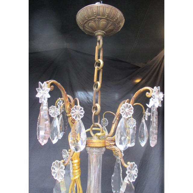 Bronze French Gilt Bronze 8 Light Crystal Chandelier Circa 1900 For Sale - Image 8 of 18