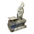Antique Italian Carved Figural Alabaster Stone Cockatoo Bird Inkwell Sculpture For Sale