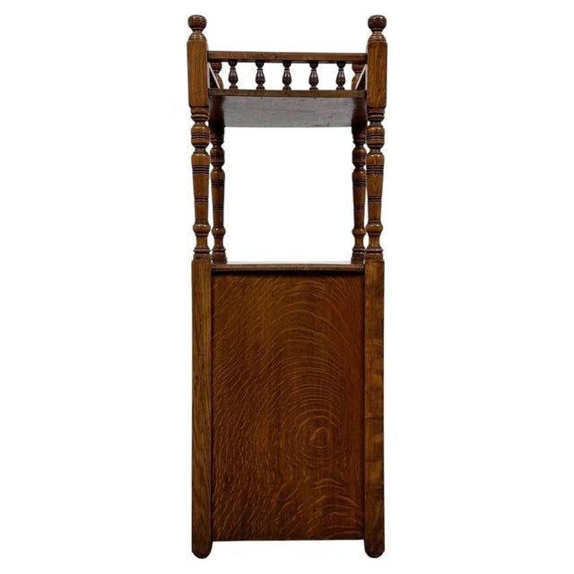 Antique English Golden Oak Cabinet, 1900s For Sale - Image 10 of 15