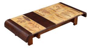 Garrigue Ceramic and Bent Beechwood Coffee Table by Roger Capron, France, 1960s