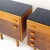 Mid-Century Bedside Tables in Walnut and Black Glass, Former Czechoslovakia, 1960s, Set of 2 For Sale - Image 4 of 16