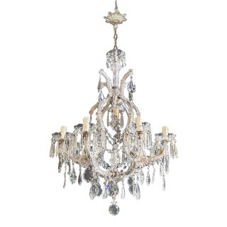 1930s Art Nouveau Maria Theresa Crystal Chandelier For Sale