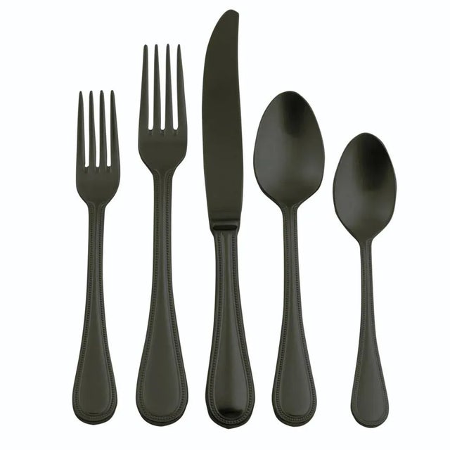 Contemporary Mepra Perla 20-Piece Flatware Set, Oro Black For Sale - Image 3 of 3