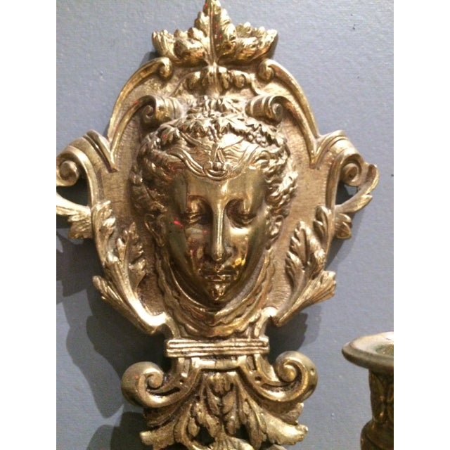 Henri II Style Bronze Sconces with cast face of Diane de Poitiers - A Pair For Sale - Image 6 of 8
