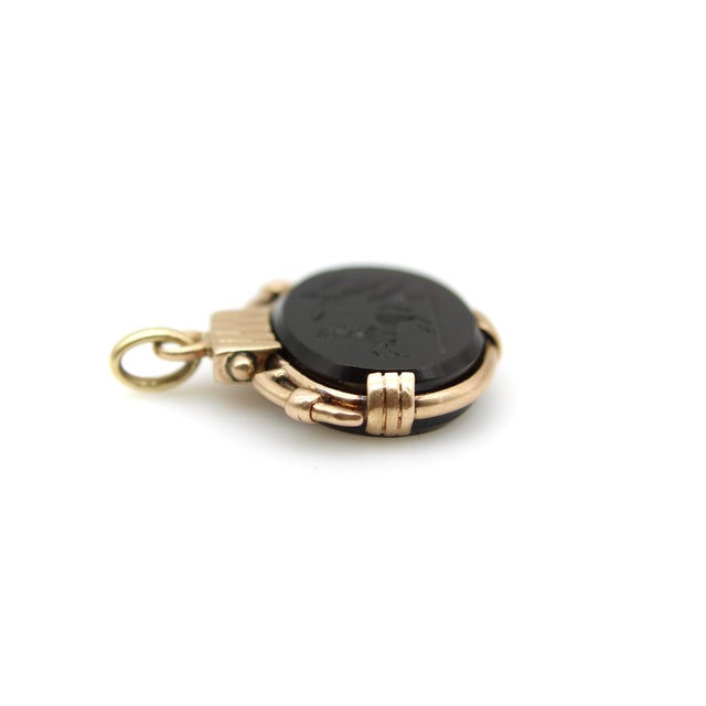 Victorian 10k Gold Onyx Intaglio Fob of Nike For Sale In Los Angeles - Image 6 of 11