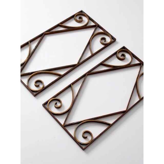 Vintage Brass Architecural Panels - A Pair For Sale - Image 9 of 11