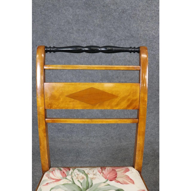 Pair of Birch Antique Biedermeier Style Side Chairs With Ebonized Accents For Sale In Philadelphia - Image 6 of 12