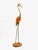 Mid-Century Modern Tall Carved Teak and Brass Heron Figurine, 1960s, in Flawless conditions. Designed 1960 to 1969