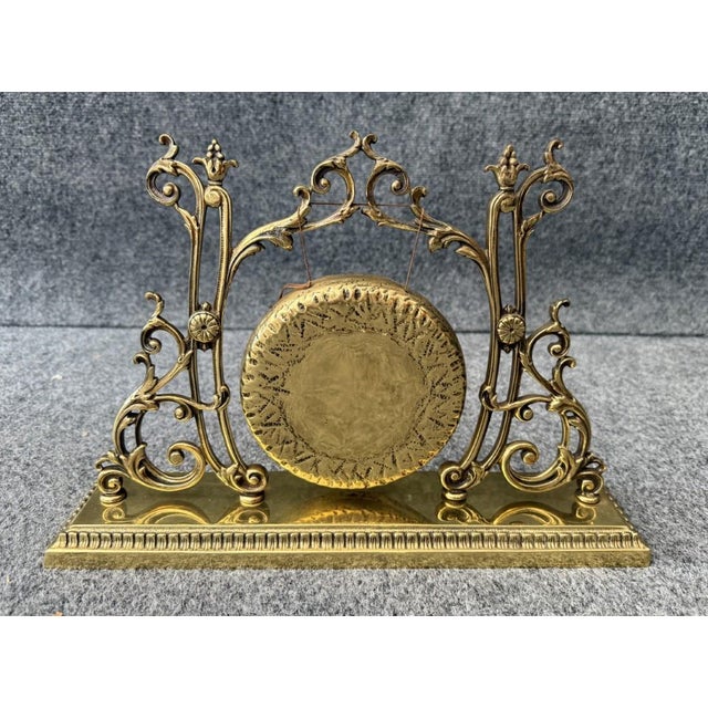 19th Century Brass Table Gong With Striker For Sale - Image 4 of 5
