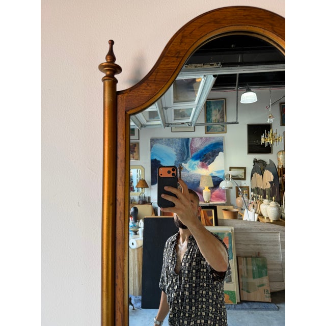 Wood Vintage Hollywood Regency Style Wood Wall Mirror by Drexel For Sale - Image 7 of 12