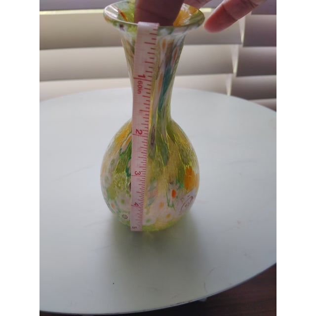 Murano Italian Green Murano Vase For Sale - Image 4 of 17