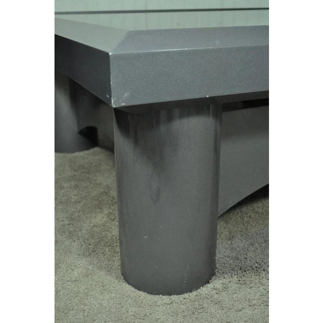 Late 20th Century Industrial Modern Large Custom Aluminum Gun Metal 40" Square Coffee Table For Sale - Image 5 of 10