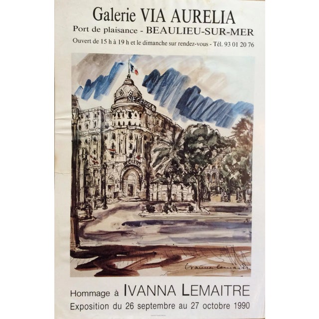 Original Art Poster of the Negresco Hotel in Nice, France by Ivanna Lemairtre For Sale