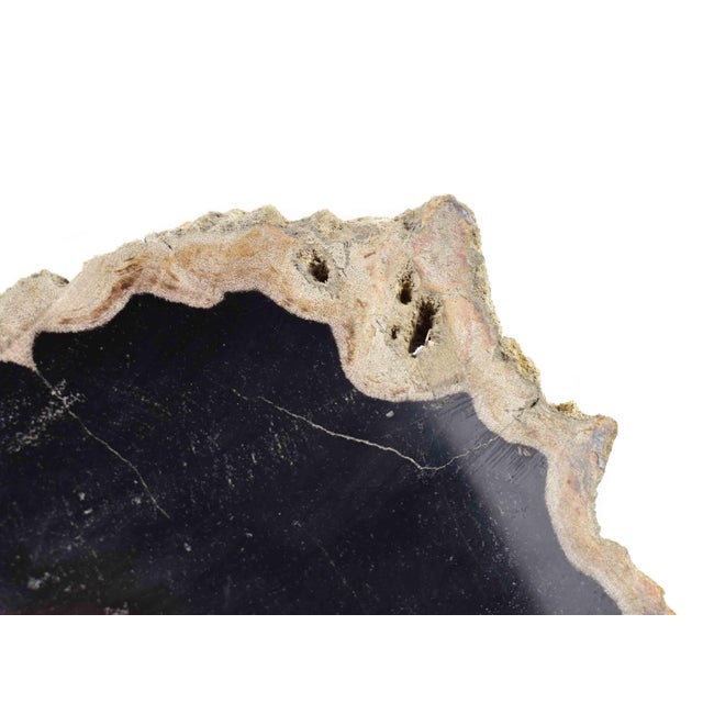 Stone Late 20th Century Solid Stone Slab Serving Cheese Charcuterie Board Platter With Natural Edge For Sale - Image 7 of 11