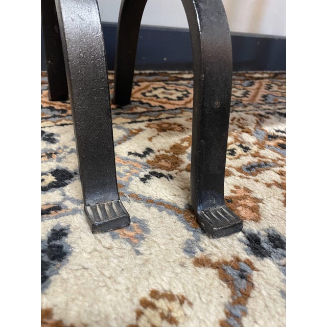 Wrought Iron and Oak Top Nesting Tables, Set of 3 For Sale - Image 6 of 7