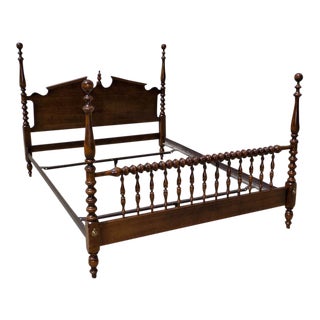 1980s Traditional Ethan Allen Classic Manor Queen Four Poster Bedframe For Sale