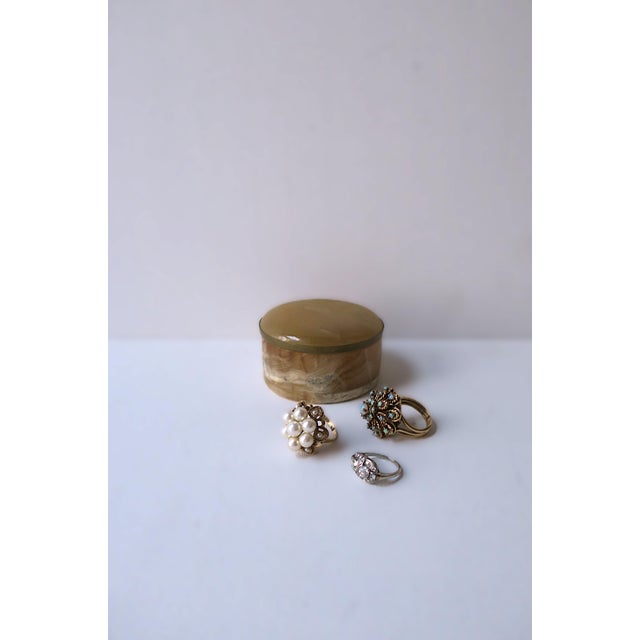 Late 20th Century Onyx Marble Jewelry Trinket Box For Sale - Image 5 of 9