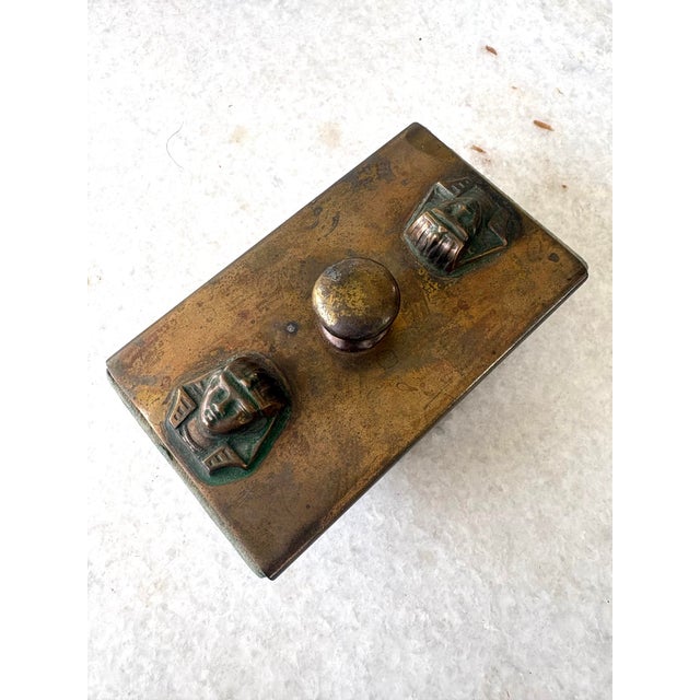 Art Deco Egyptian Revival Bronze Blotter For Sale - Image 4 of 6